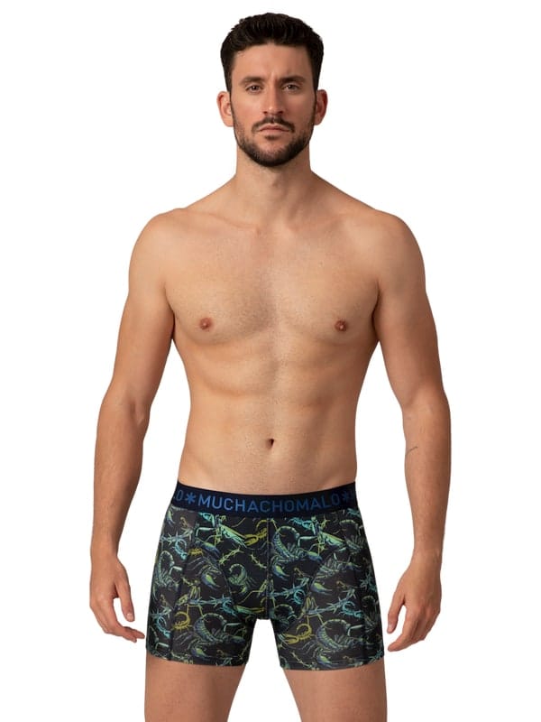 Muchachomalo 1010 Scorpion-01 2pk Boxer Print/Solid Muchachomalo