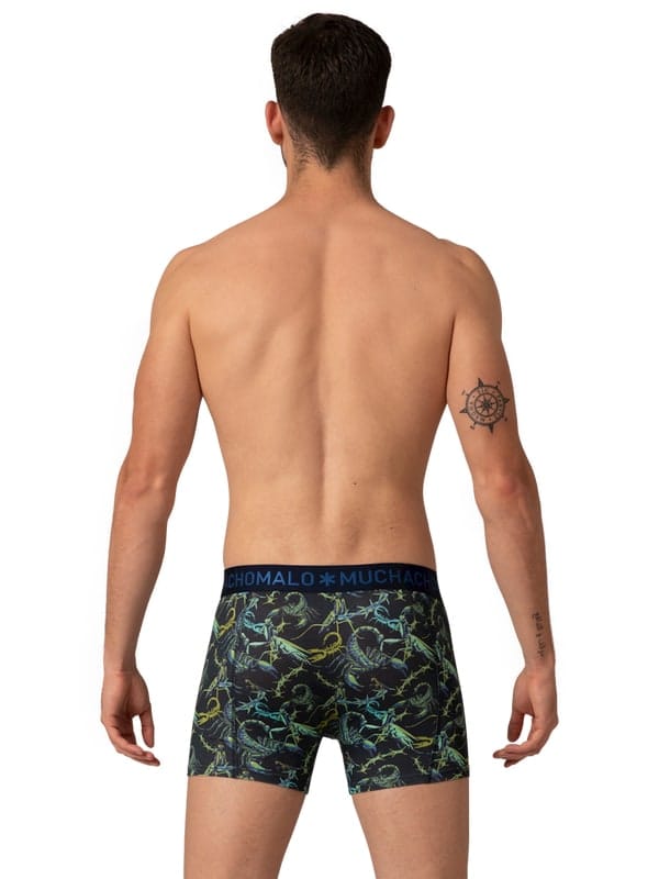 Muchachomalo 1010 Scorpion-01 2pk Boxer Print/Solid Muchachomalo