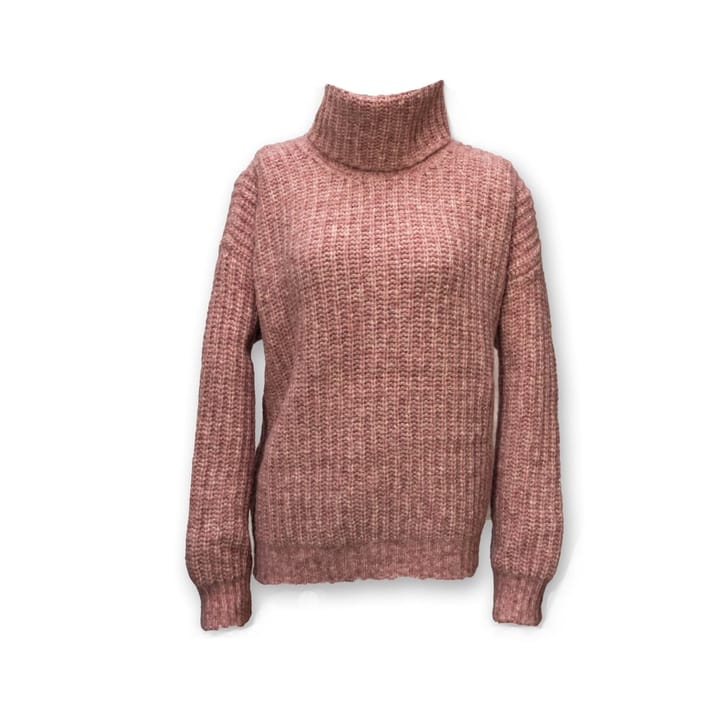 Fisherman Out Of Ireland Boxy Ribbed Polo Neck Sweater Pink Fisherman Out Of Ireland