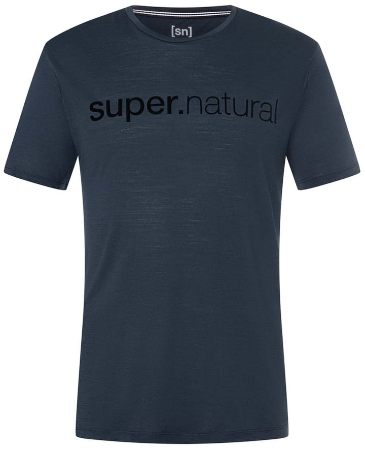 super.natural Men's 3d Signature Tee Blueberry/Jet Black super.natural