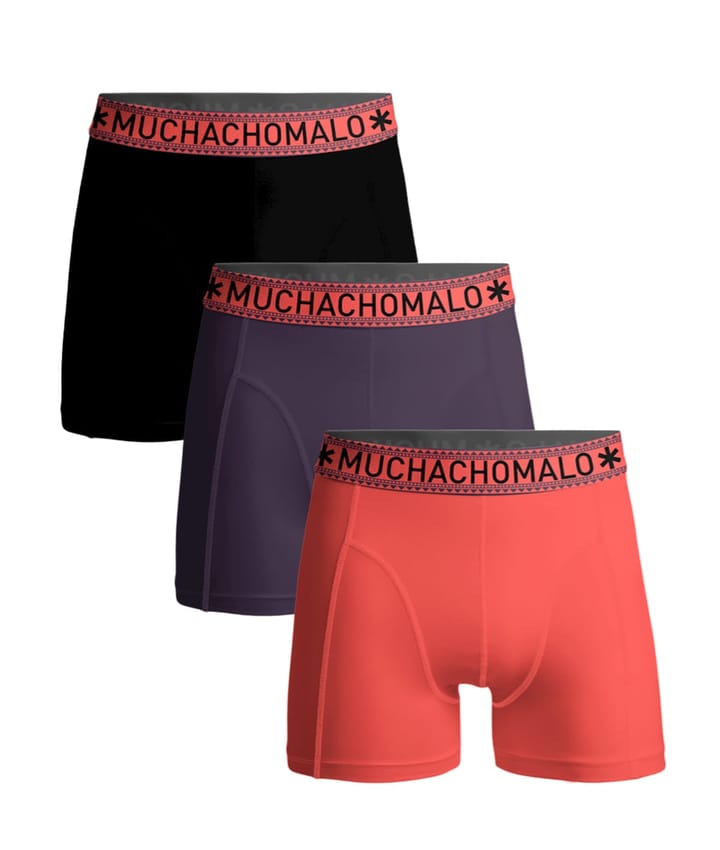 Muchachomalo Man 1010 Boxer 3pk Solid 521 Red/Purple/Black Muchachomalo