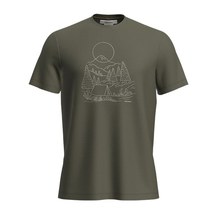 Icebreaker Men Merino 150 Tech Lite Iii Ss Tee Sunset Camp Loden Icebreaker