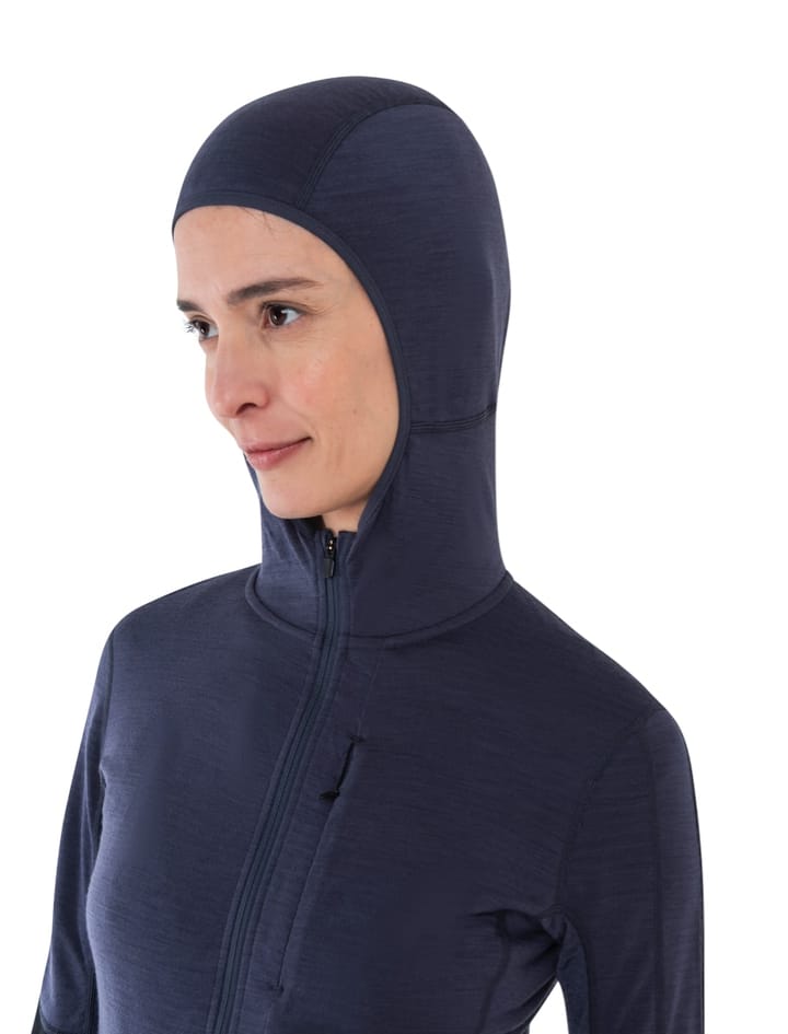 Icebreaker Women Merino 200 Realfleece™ Descender Ls Zip Hoodie Graphite/Black/Cb Icebreaker