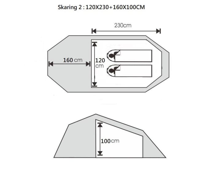 Sydvang Skaring 2p Ultralight Tunnel Tent Olivine Sydvang