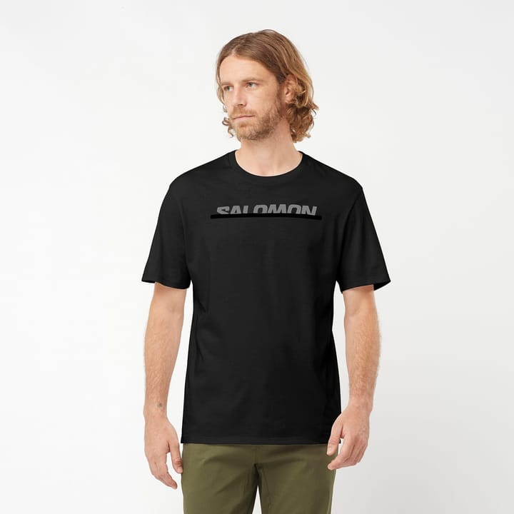 Salomon Men's Essential Logo SS Tee Deep Black/Quiet Shade Translucent Salomon