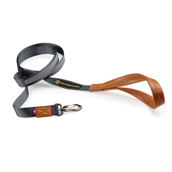 Seleverkstedet Link Dog Lead 25mm Grå/Brun 200cm Seleverkstedet