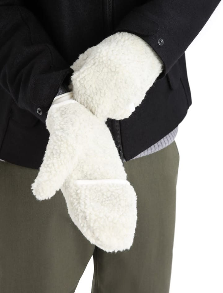 Icebreaker Unisex RealFleece High Pile Mittens Ecru Heather Icebreaker