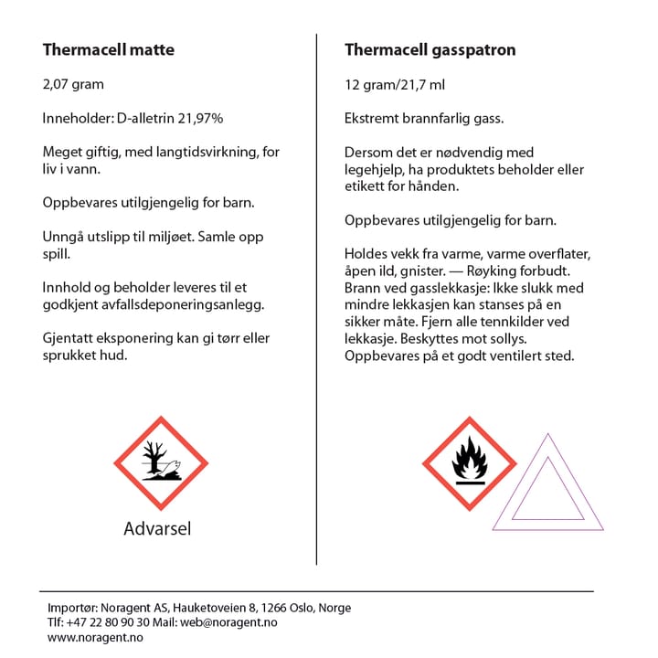 Thermacell Mot Mygg Refill R10 10 pakk 120 timer ThermaCELL