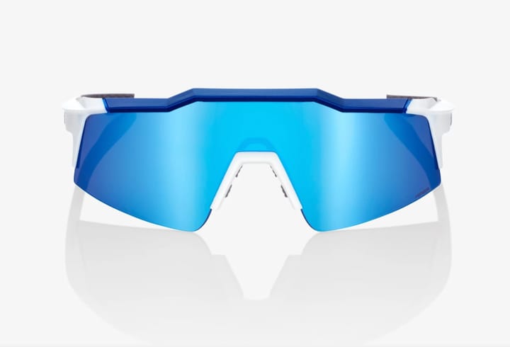 100% Speedcraft SL Matte White/Metallic Blue - HiPER Blue Multilayer Mirror Lens 100.00%