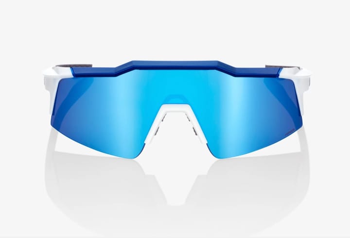 100% Speedcraft SL Matte White/Metallic Blue - Hiper Blue Multilayer Mirror Lens 100.00%
