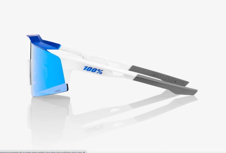 100% Speedcraft SL Matte White/Metallic Blue - HiPER Blue Multilayer Mirror Lens 100.00%