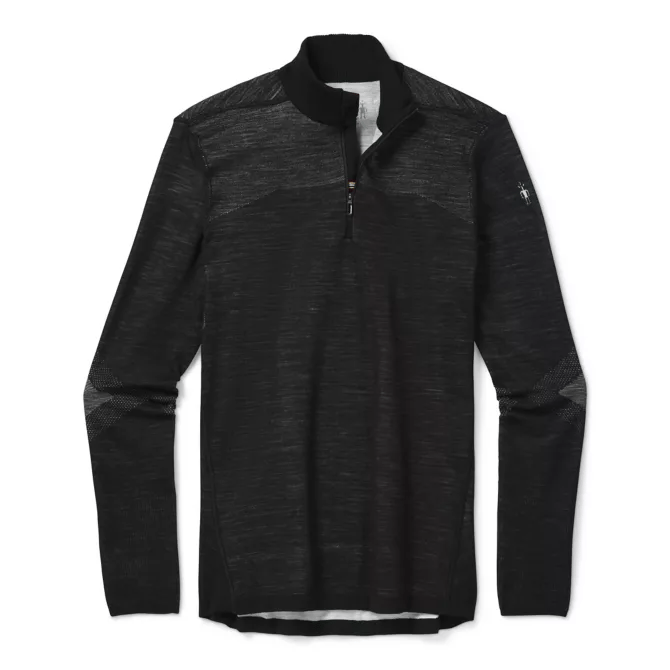 Smartwool M Intraknit Thermal Merino 1/4 Zip Black/White Smartwool