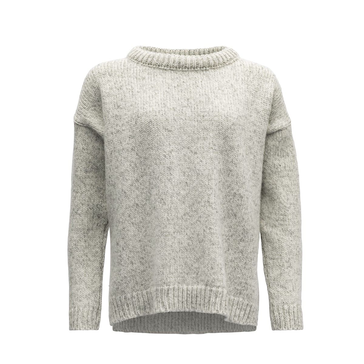Devold Nansen Woman's Sweater Split Seam Grey Melange