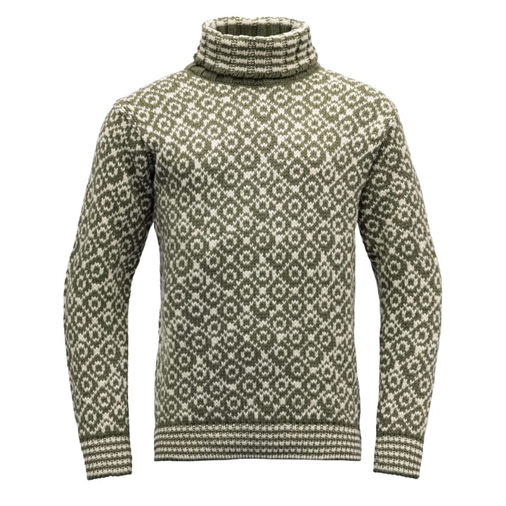 Devold Svalbard Wool High Neck Olive/Offwhite Devold