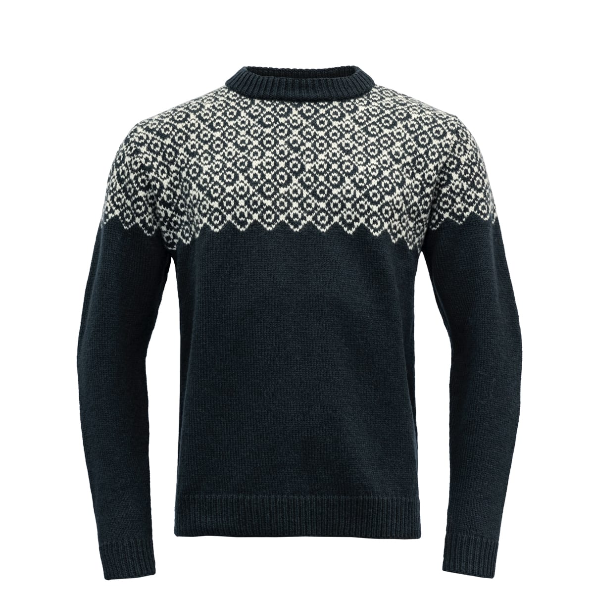 Devold Bjørnøya Sweater Crew Neck INK/OFFWHITE