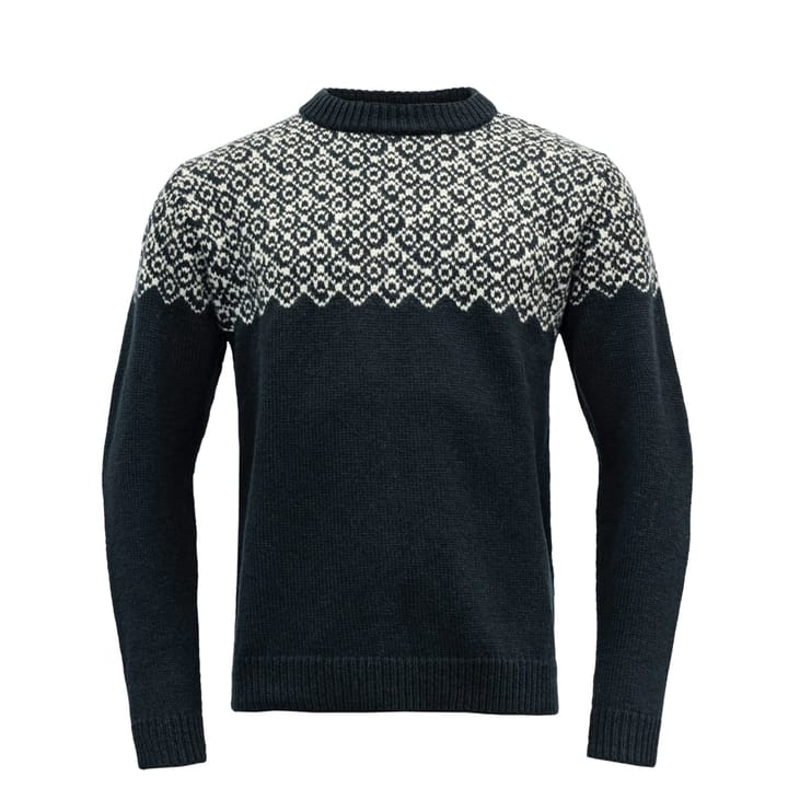 Devold Bjørnøya Sweater Crew Neck INK/OFFWHITE Devold