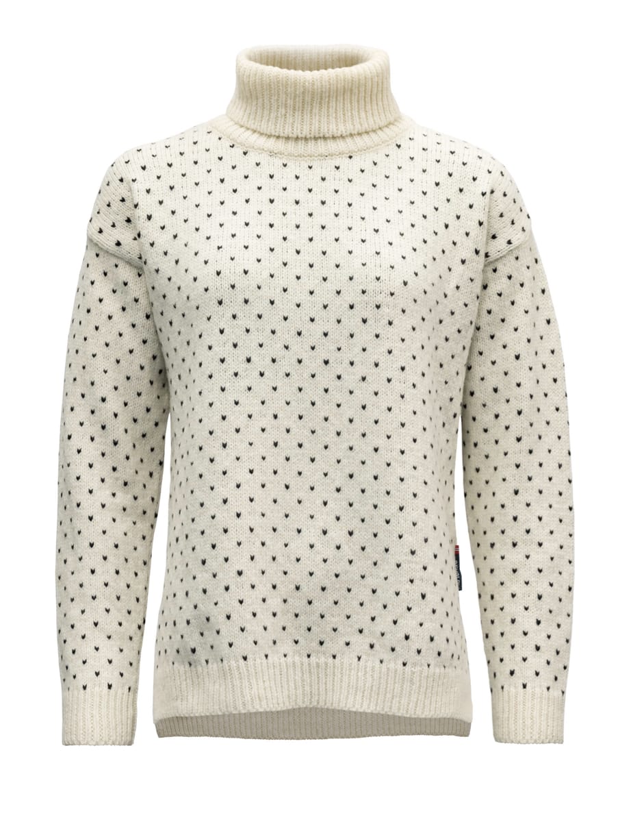 Devold Women's Sørisen Wool High Neck Off White/Ink