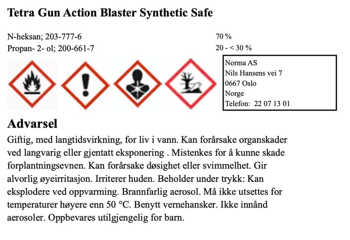 TetraGun Avfettning Synt. Sikker 296ml TetraGun