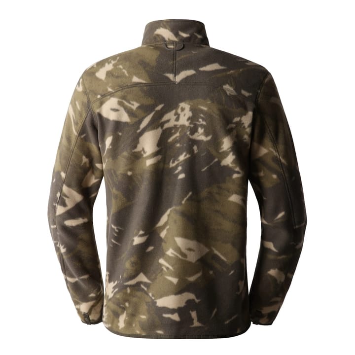 The North Face Men's 100 Glacier Full-Zip New Taupe Green Snowcap Mountains Print The North Face