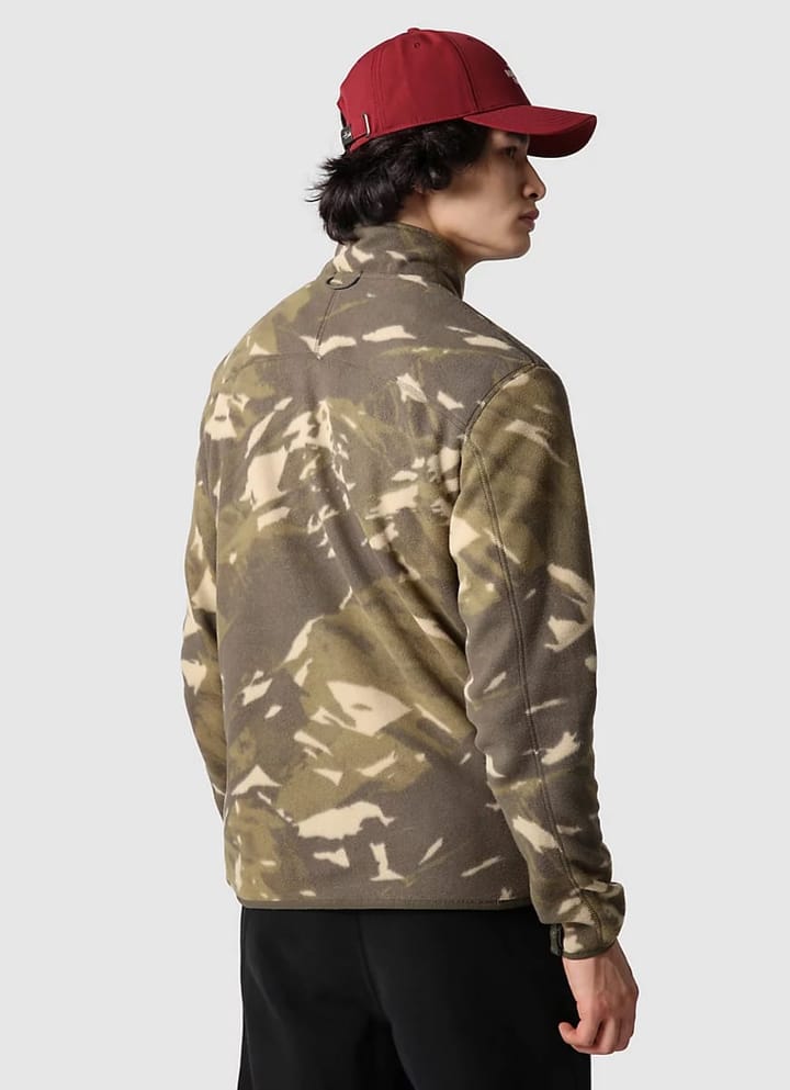 The North Face Men's 100 Glacier Full-Zip New Taupe Green Snowcap Mountains Print The North Face