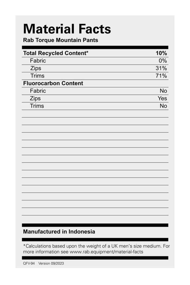 Rab Men's Torque Mountain Pants Graphene/Anthracite Rab