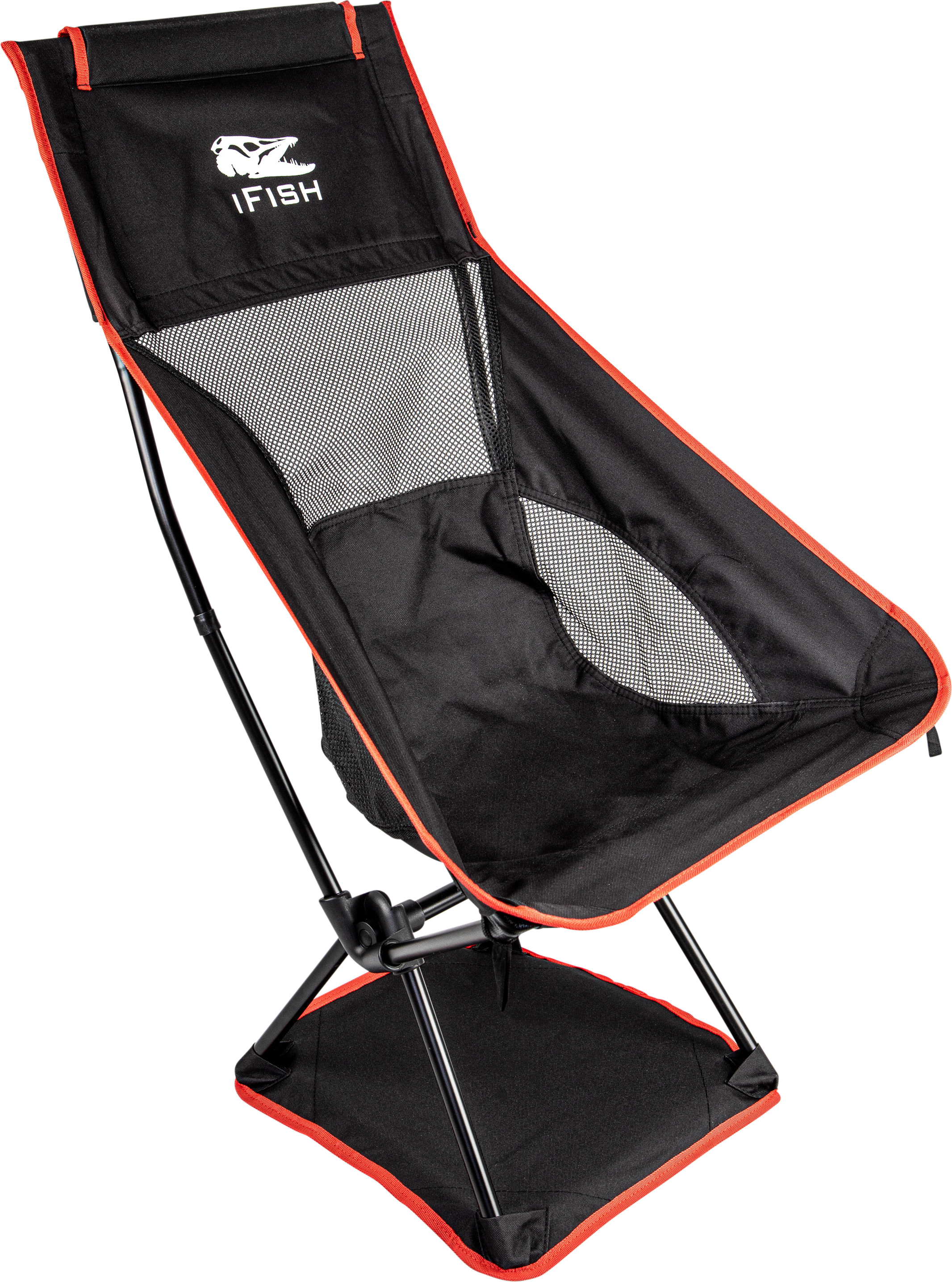 iFish Camping Chair Tronen Black/Red Campingmöbler One Size