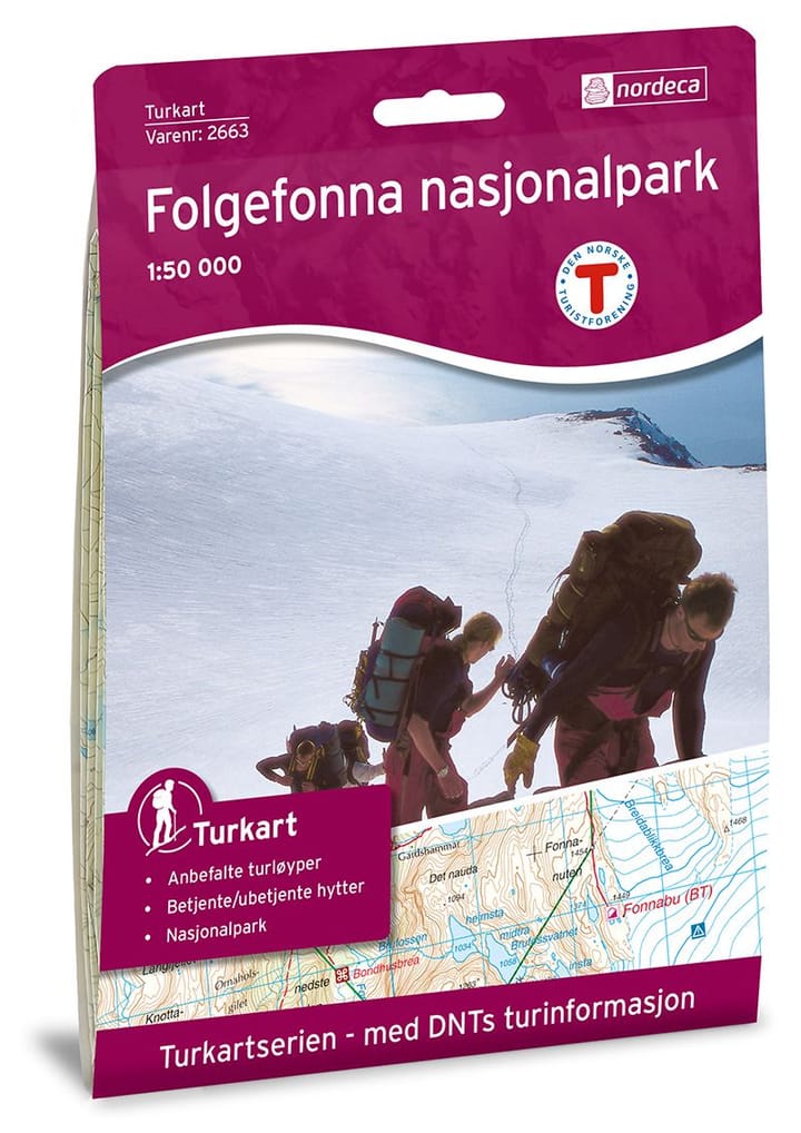 Nordeca Folgefonna Nasjonalpark 1:50.000 DNT Turkart Ugland IT