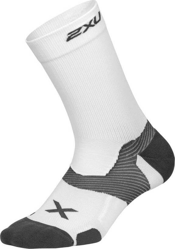 2XU Vectr Cushion Crew Socks White/Grey 2XU