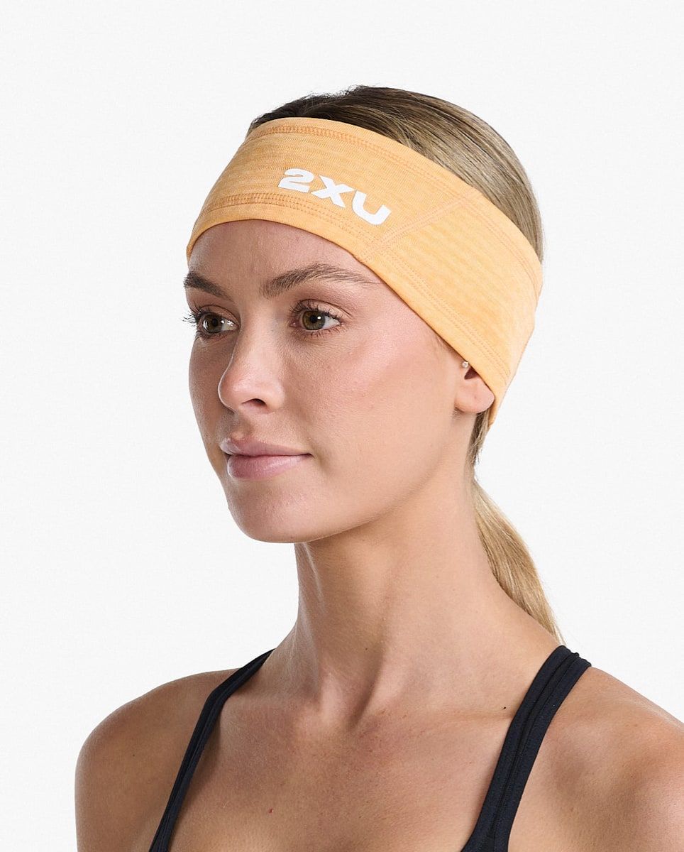 2XU Ignition Headband Peach/White Reflective