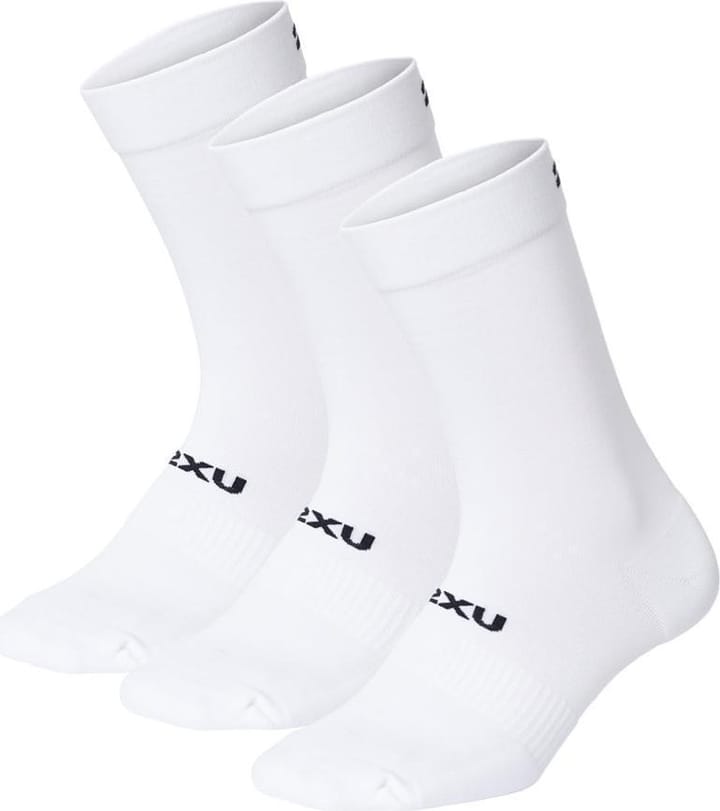 2XU Crew Socks 3 Pack White/Black 2XU