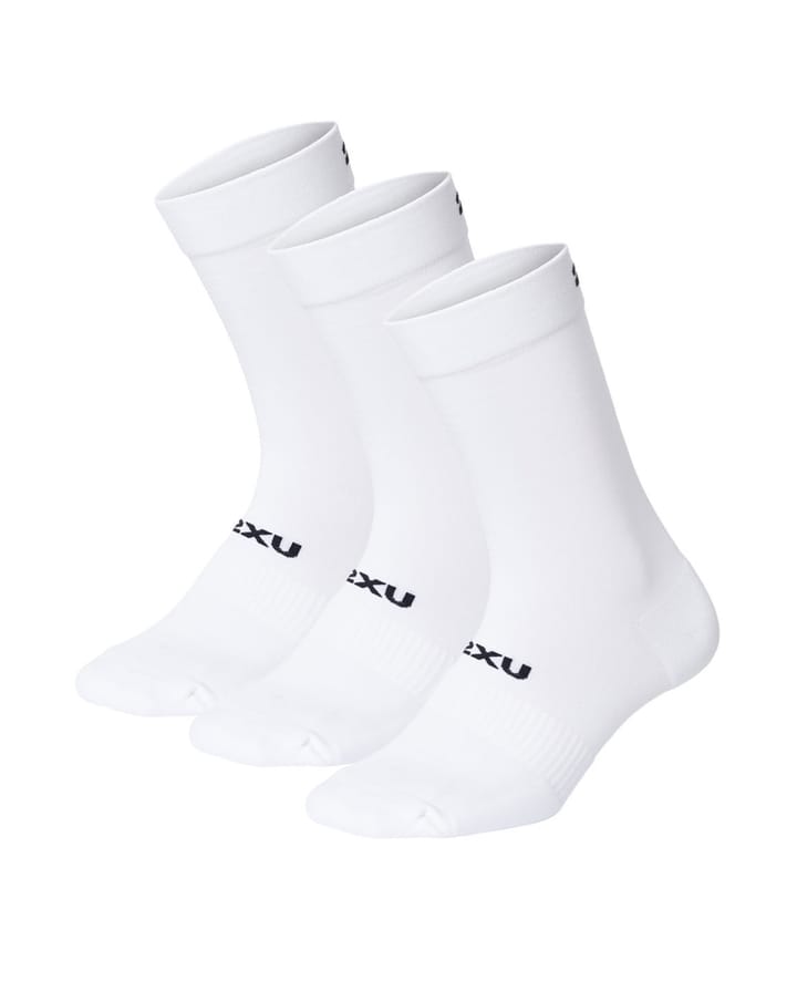 2XU Crew Socks 3 Pack White/Black 2XU