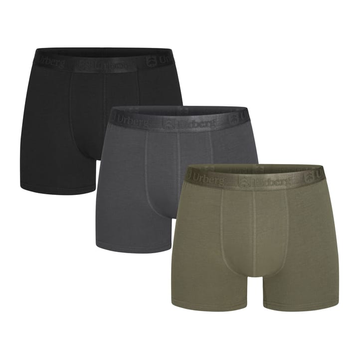 Urberg Men's Isane 3-pack Bamboo Boxers Grey/Black/Green Urberg Urberg Men's Isane 3-pack Bamboo Boxers Grey/Black/Green Urberg