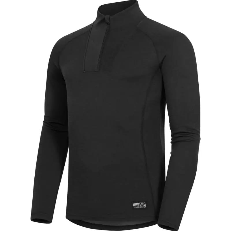 Urberg Merino-Bamboo Base Layer Zip Top Men Black Beauty