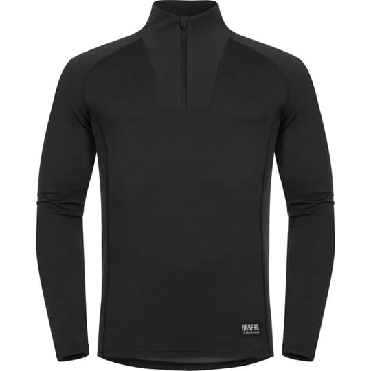 Urberg Men's MerinoBamboo Base Layer Zip Top Black Beauty Fjellsport.no