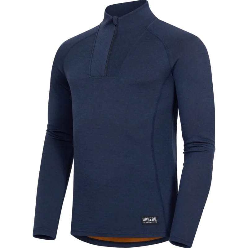 Urberg Men's Merino-Bamboo Base Layer Zip Top Dark Navy