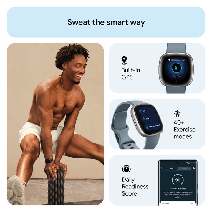 Fitbit Versa 4 Waterfall Blue/Platinum Fitbit Fitbit Versa 4 Waterfall Blue/Platinum Fitbit