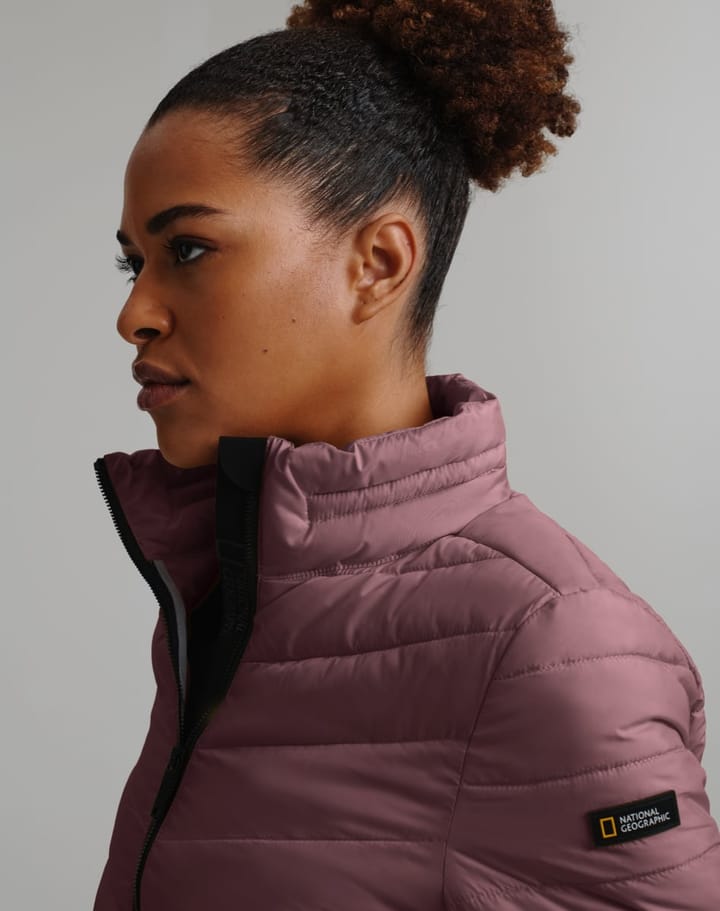 National Geographic NO GOOSE puffer jacket stand up collar W darkrose National Geographic