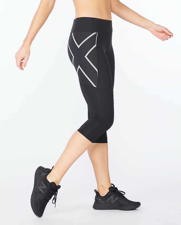 2XU Women's Aero Vent Mid-rise Compression Black/Silver 2XU