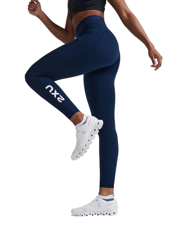 2XU Women's Form Stash Hi-Rise Compression Tights Midnight/White 2XU