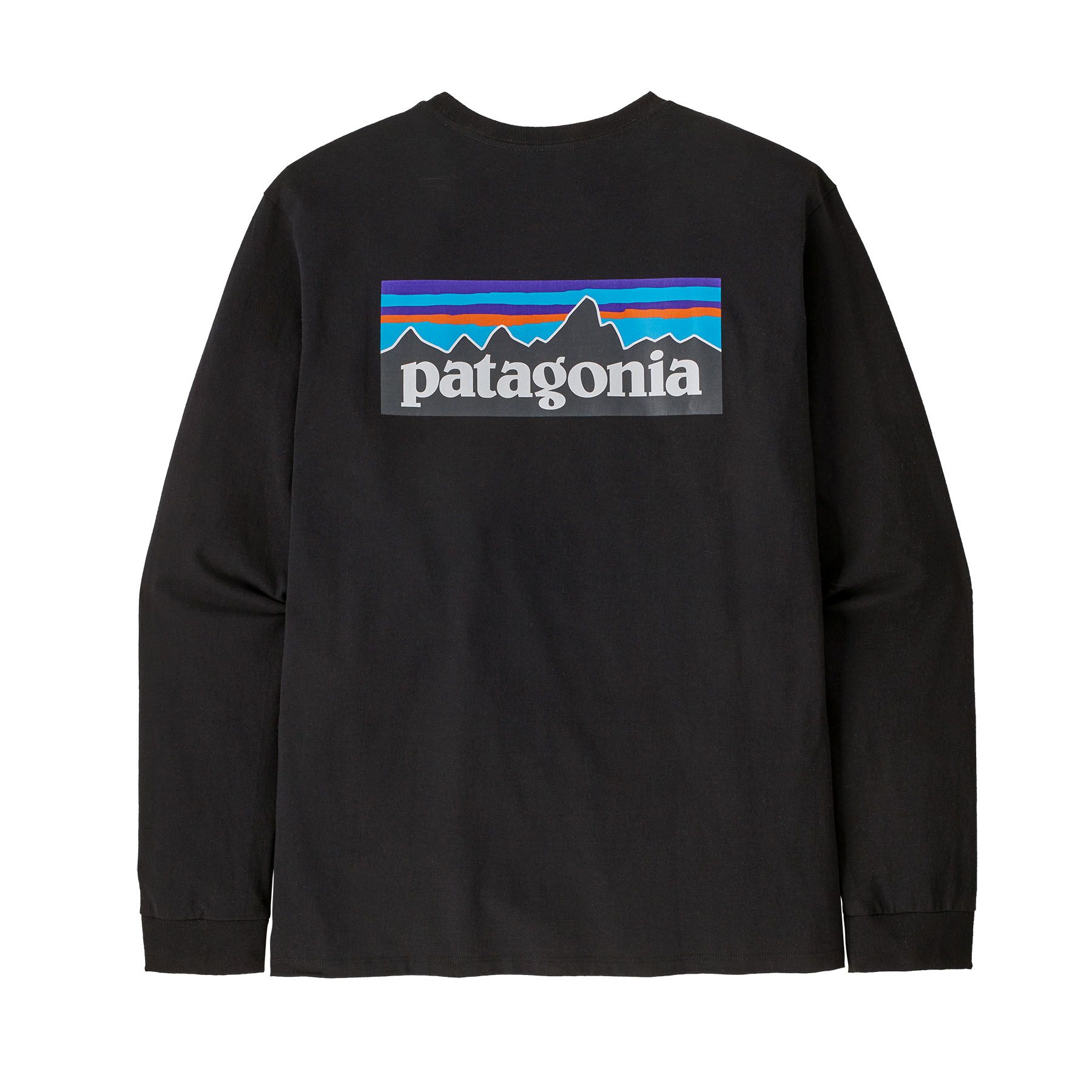 Patagonia Men's Longsleeve P-6 Logo Responsibili-Tee Black