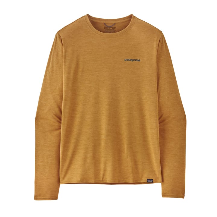 Men's Long Sleeve Cap Cool Daily Graphic Shirt Waters Boardshort Logo: Pufferfish Gold X-Dye Patagonia