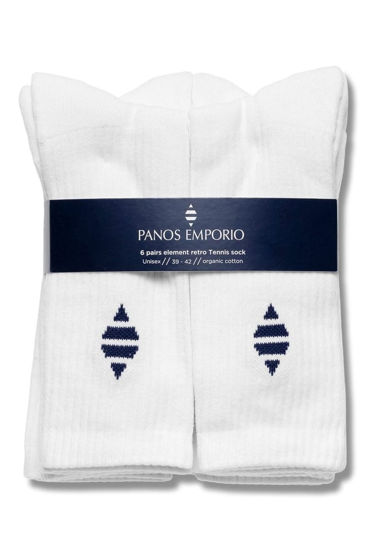 Panos Emporio 6pk Unisex Element Retro Tennis Sock White Panos Emporio