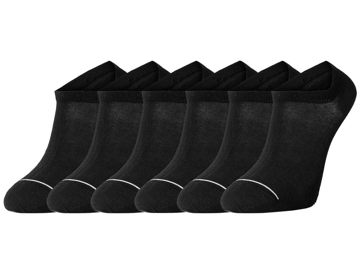 Panos Emporio 6pk Unisex Cotton Casual Sneaker Liner Black
