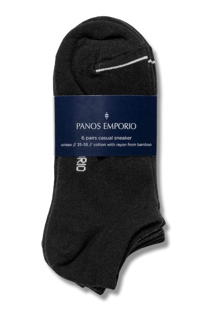 Panos Emporio 6pk Unisex Cotton Casual Sneaker Liner Black Panos Emporio