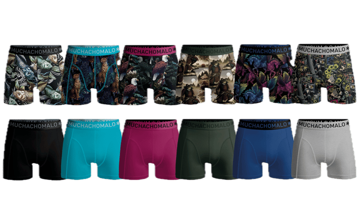 Muchachomalo 1010 12pk Boxer Print/Solid Multi Muchachomalo