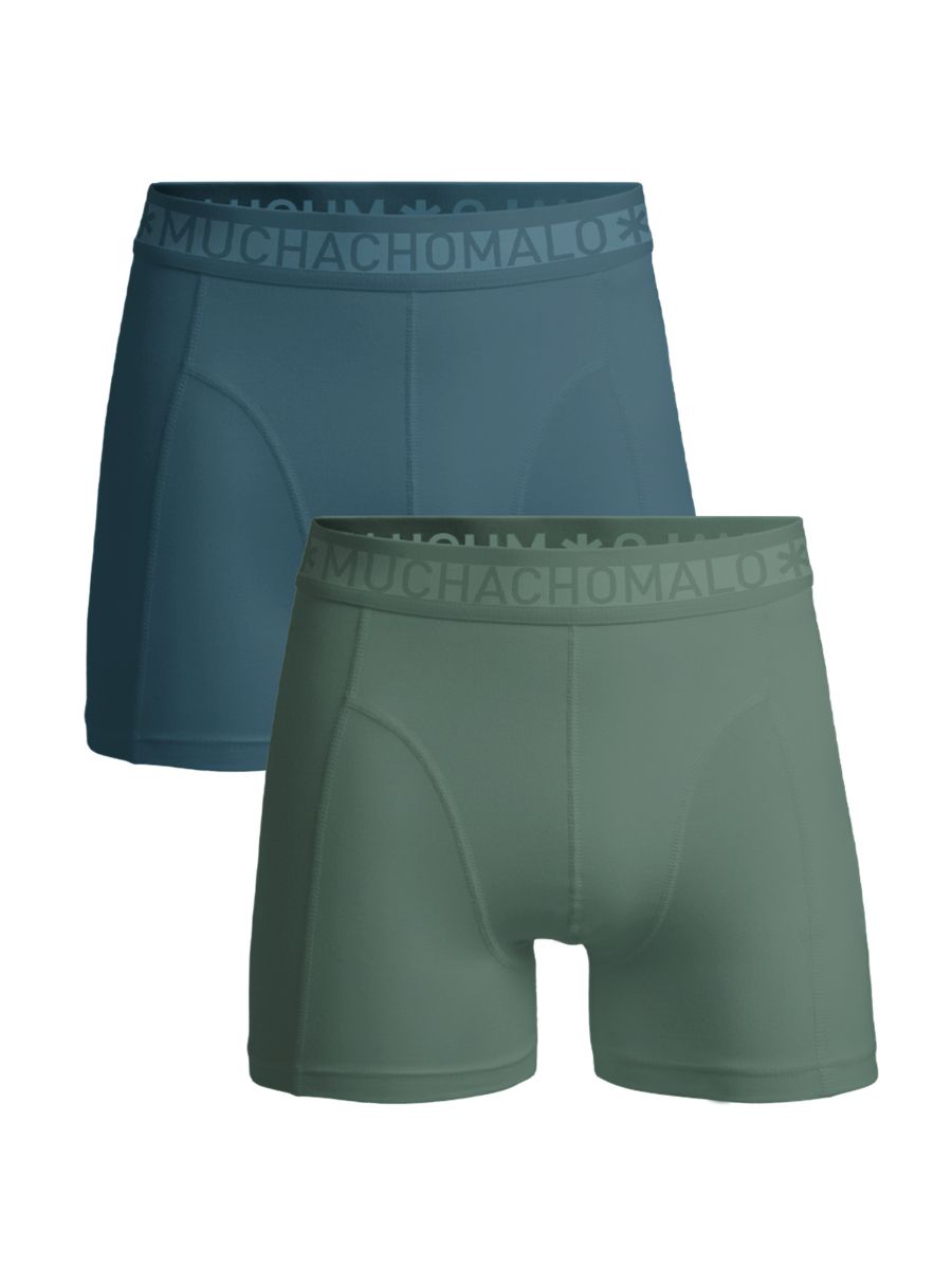 Muchachomalo 1010 Solid Boxer 2pk 594 Moss Green/steel Blue
