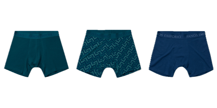 Panos Emporio PE 3PK BASE BAMBOO BOXER Deep Teal/chevron/poseidon Panos Emporio