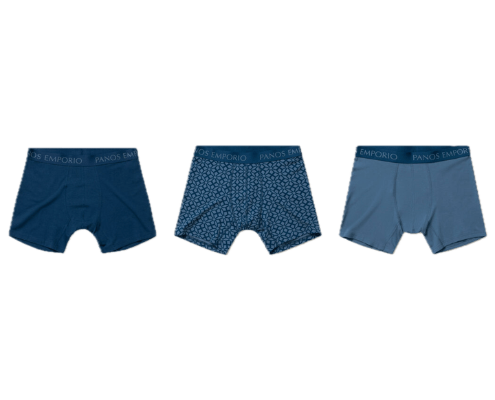 Panos Emporio PE 3PK BASE BAMBOO BOXER Poseidon/poseidon Bluestone/bluestone Panos Emporio
