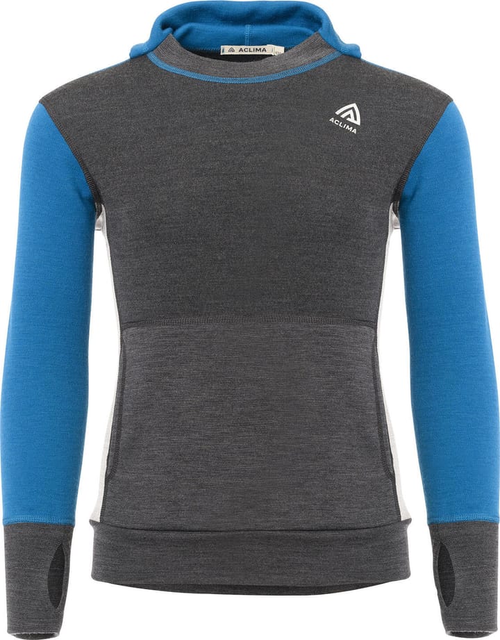 Aclima Warmwool Hood Sweater Children Corsair/Marengo/Beige Melange Aclima