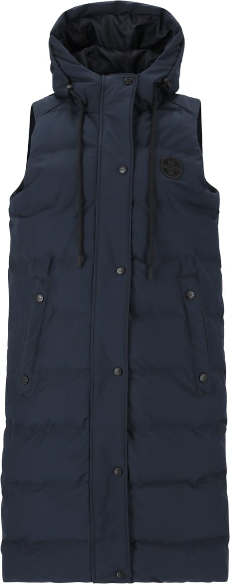 Weather Report Chief W Long Puffer Vest Navy Blazer